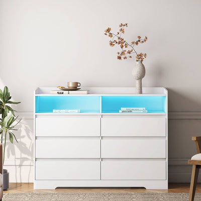 LED Lights Modern Dressers Drawers