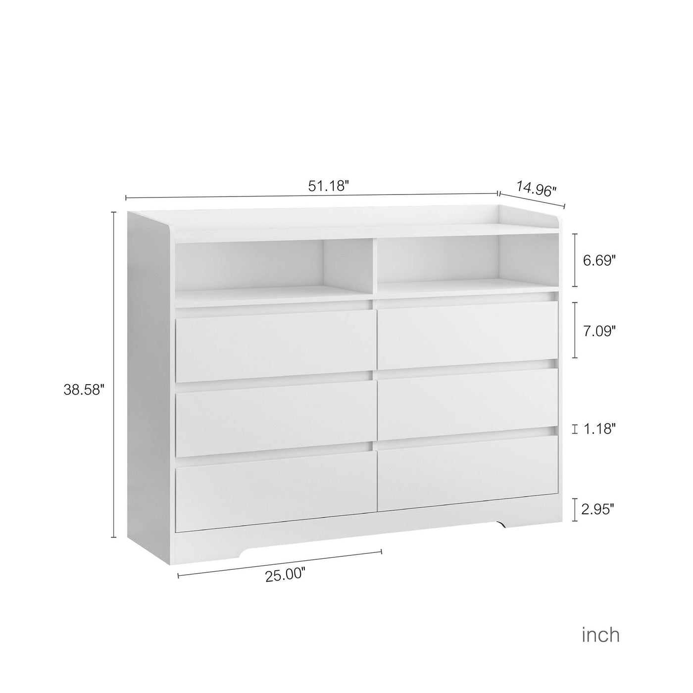 LED Lights Modern Dressers Drawers